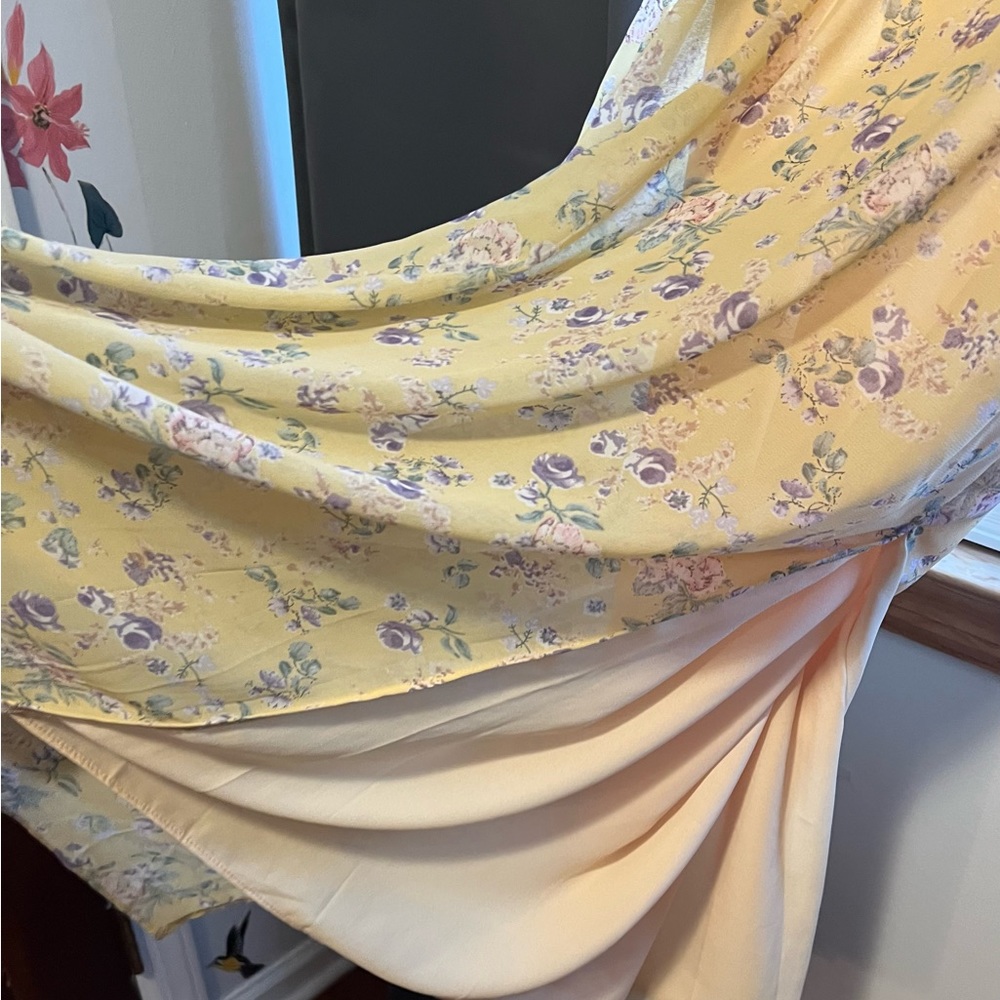 NWT Lush Yellow Floral Dress, farmhouse, bridal, shower, causal or formal, Small - Picture 9 of 13